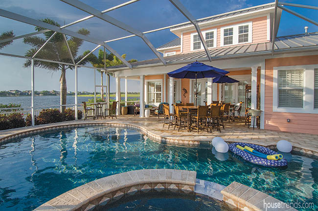 Swimming pool gets a protective shell