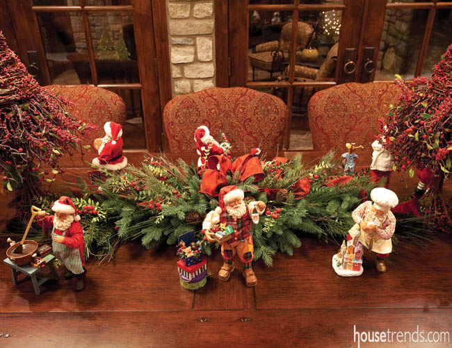 Collectibles complete a holiday centerpiece