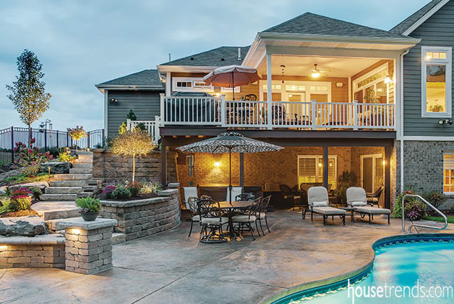 Composite decking creates a convenient gathering place