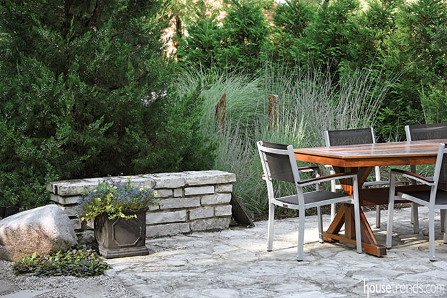 Specific materials make up a unique patio table