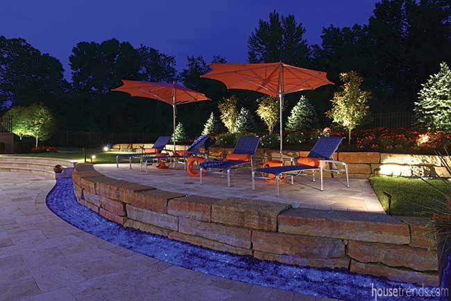 Landscape sparkles with LED lighting