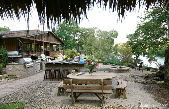 Back yard boasts a plethora of outdoor entertaining areas