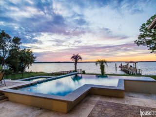Swim spa melds into the nearby surroundings