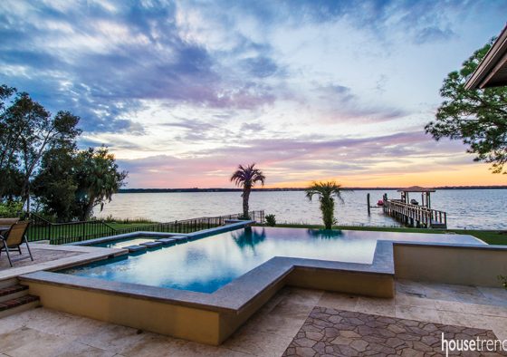 Swim spa melds into the nearby surroundings