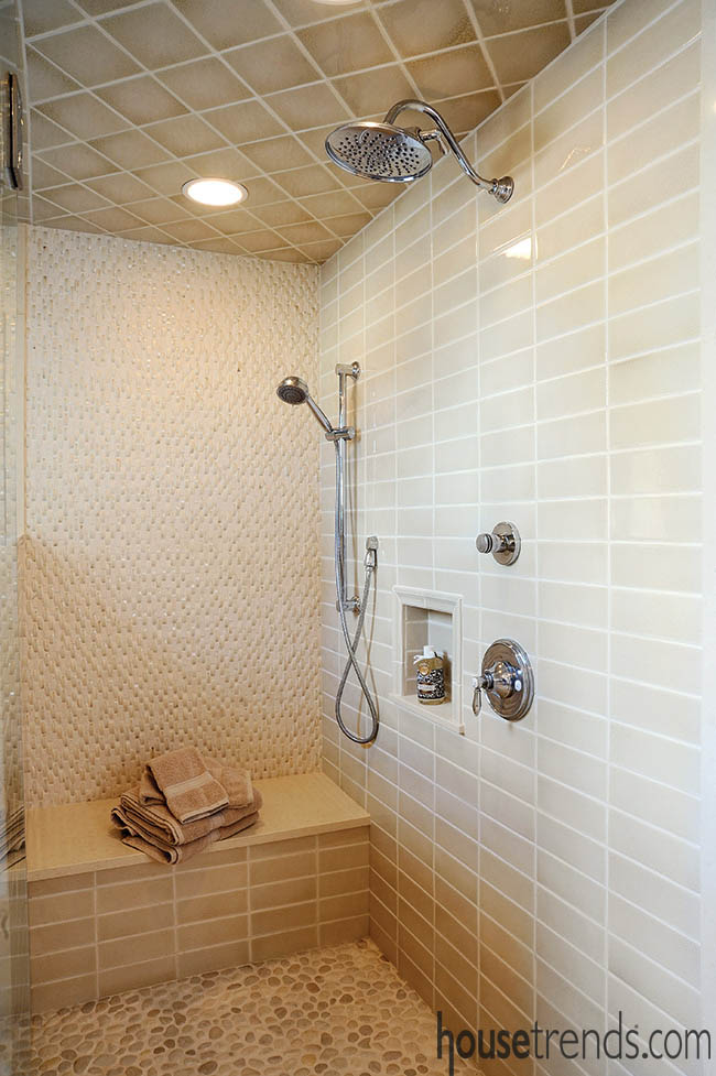 Shower tile with a mesmerizing design