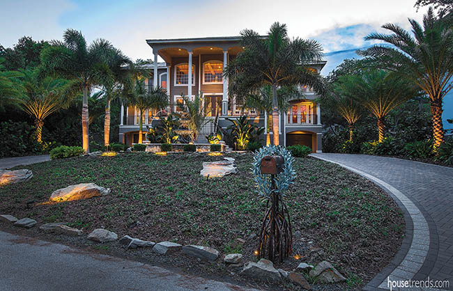 Trees pepper a landscape design