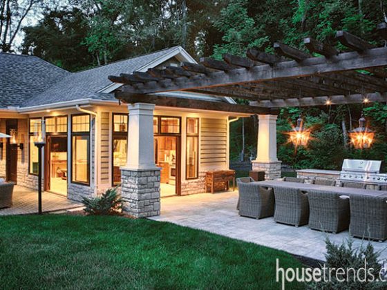 Paver patio serves as a natural gathering point
