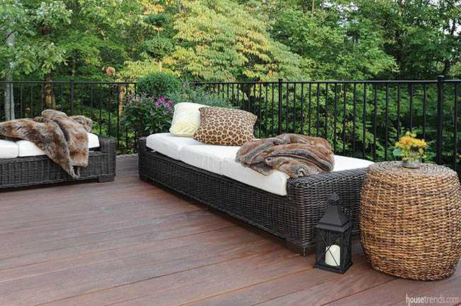 Patio furniture creates a restful retreat