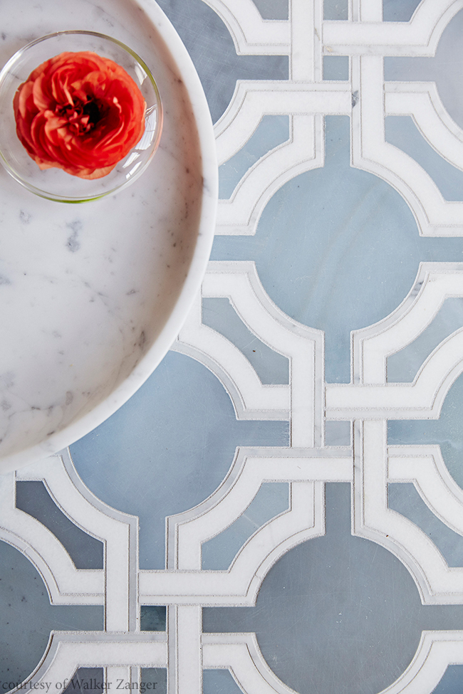 Tile in soothing blue color