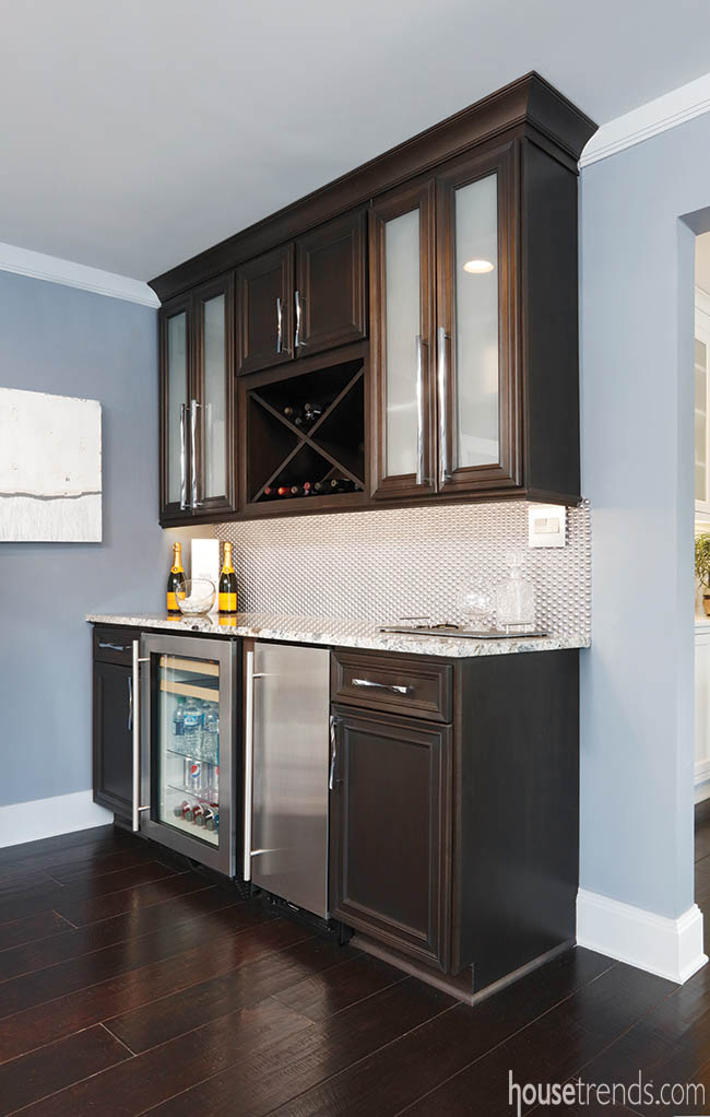 Home bar complete with wine storage