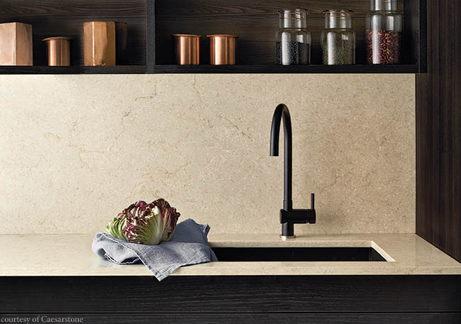 Veins add texture to a quartz countertop