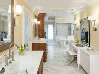 Masculine cabinetry with a feminine touch