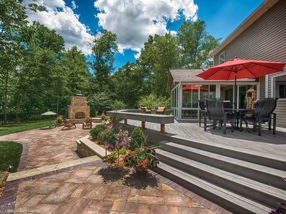 Backyard gathering spaces complement one another