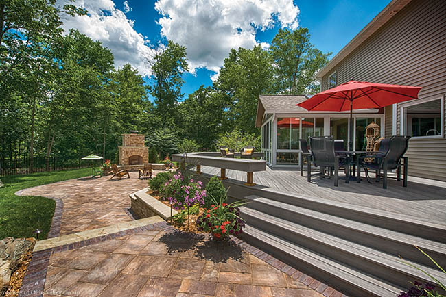 Backyard gathering spaces complement one another