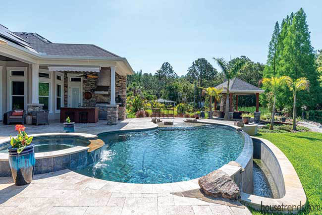 Hot tub flows into adjoining pool