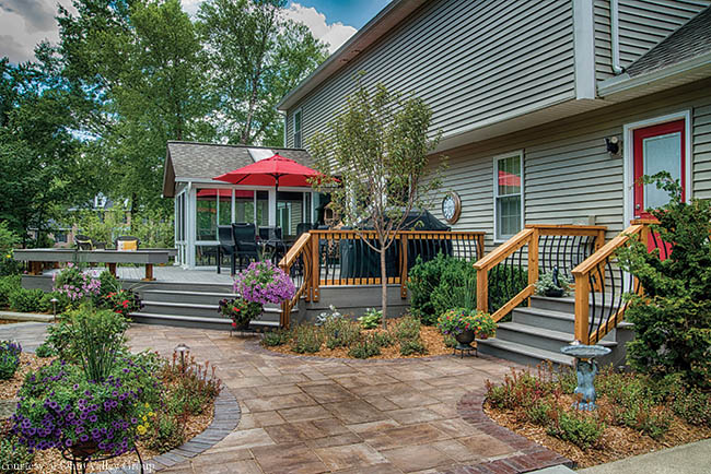 Cedar railings dress up a deck