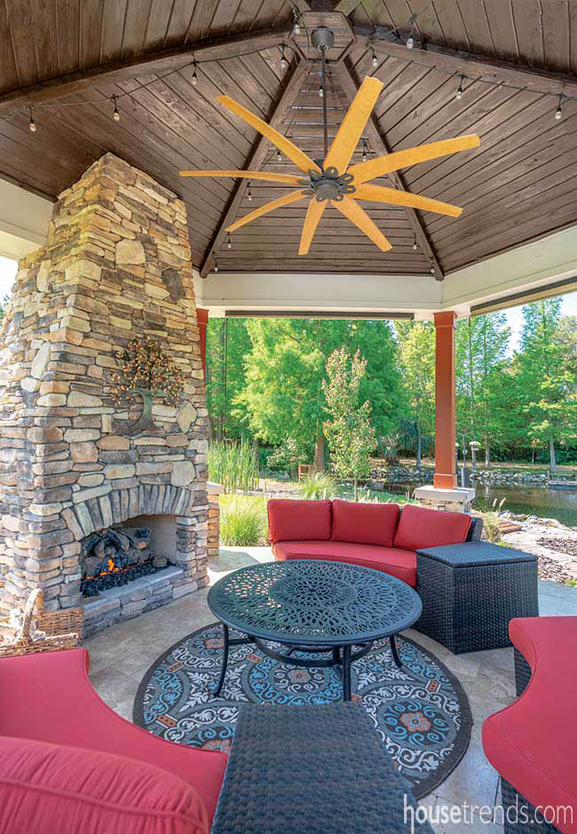 Gazebo offers protection from the elements