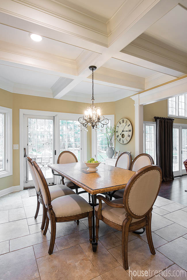Kitchen design flows into a dining room table