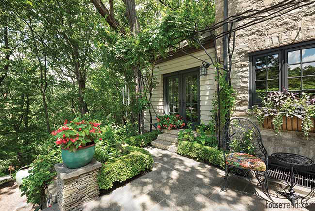 Addition plans blend perfectly with a back yard patio