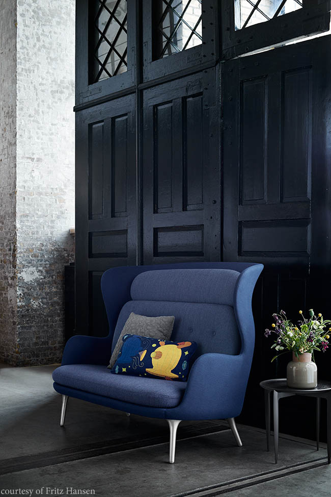Navy sofa with room for two