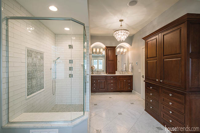 Armoire doubles as linen closet