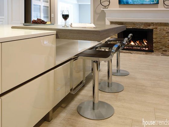 Kitchen island comes primed with storage