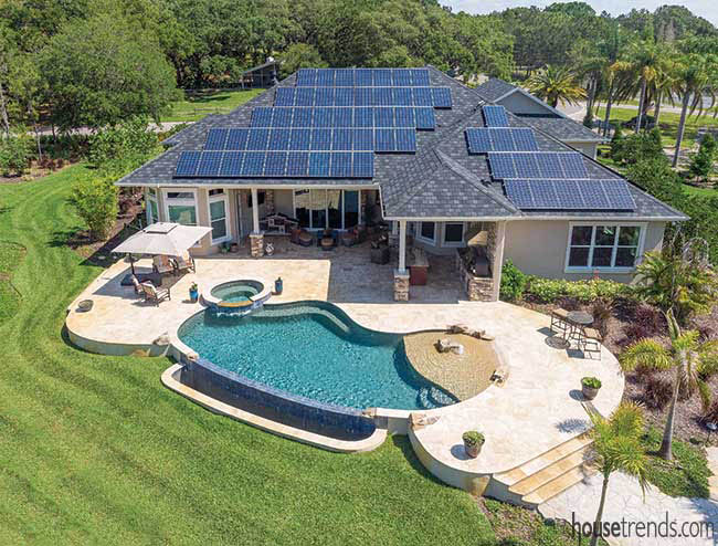 Solar panels supply energy for a home