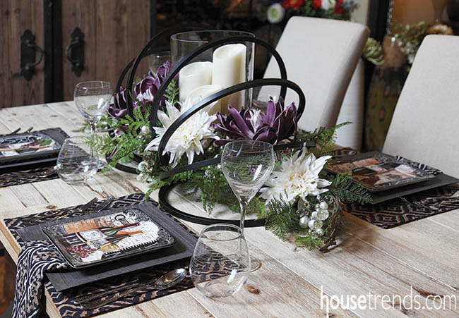 Centerpiece completes a dining room table design