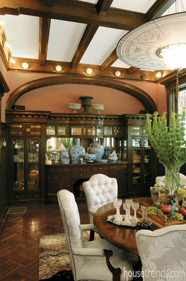 Silk shade dresses up a dining room light fixture