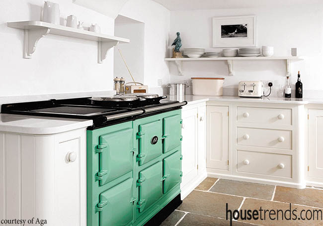 Colorful appliances spice up a kitchen design