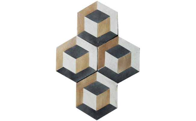 Tile incorporates hexagon into design