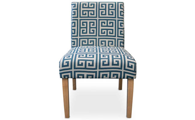 Greek key accent chair adds excitement to a home