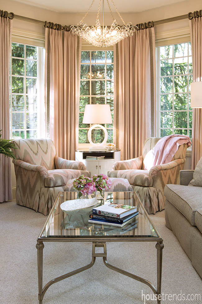 Soft colors contribute to a soothing sitting area