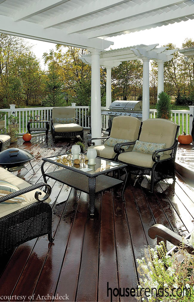 Pergolas keep an outdoor living space luxurious