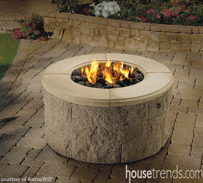 Outdoor fire pit exudes a sense of mystery