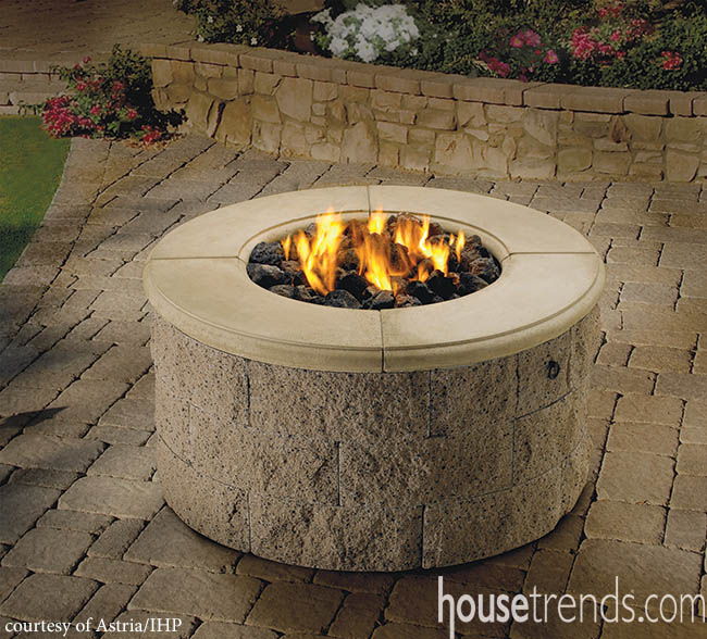 Outdoor fire pit exudes a sense of mystery
