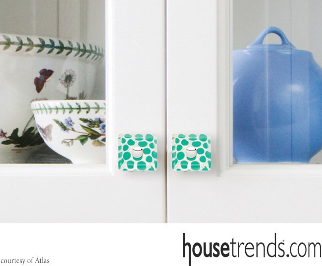 Glass knobs brighten up cabinets