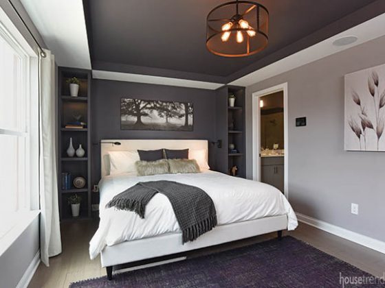 Bedroom paint colors create a calming accent wall