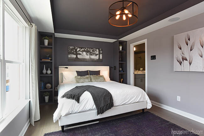 Bedroom paint colors create a calming accent wall