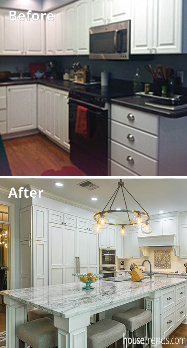 Range hood mimics cabinetry design