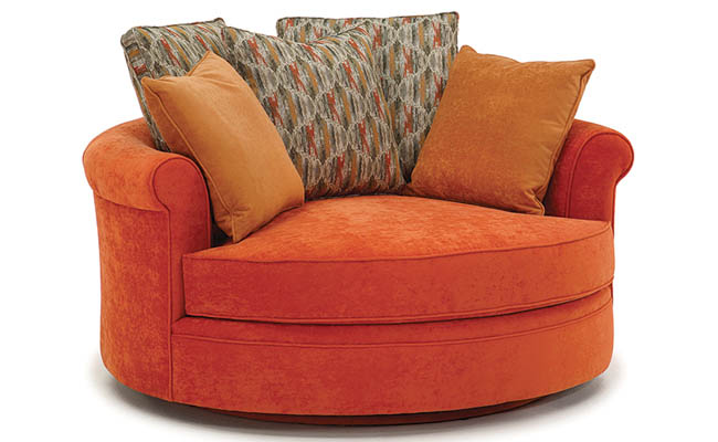 Throw pillows add interest to a lounge chair