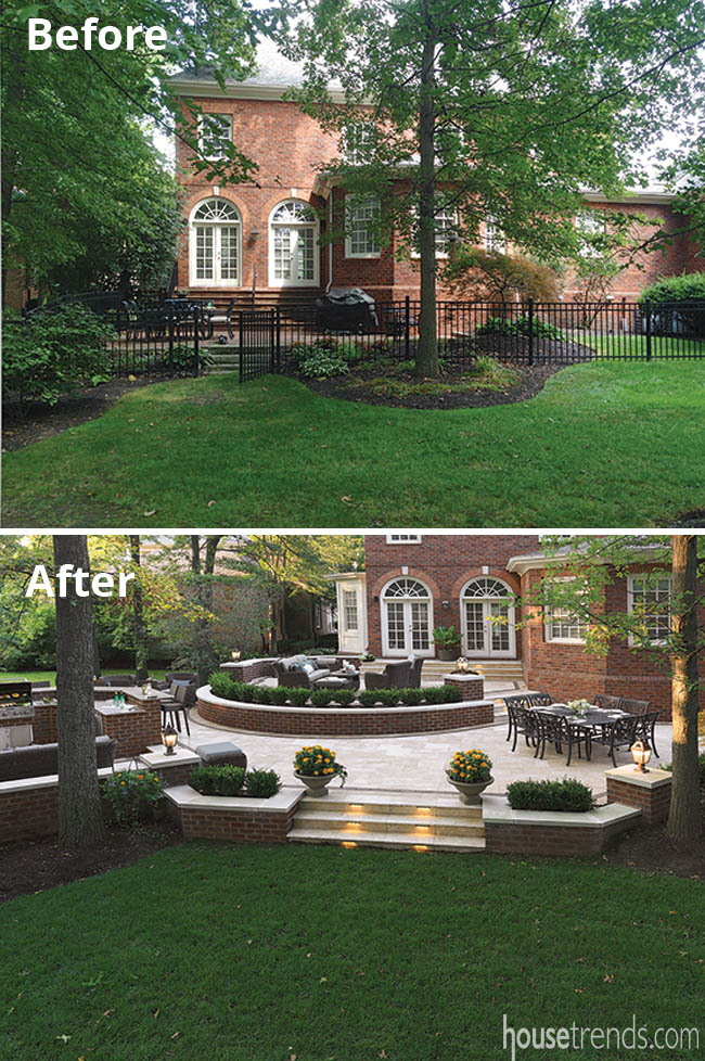 Back yard renovation adds multiple seating areas