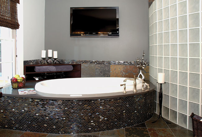 Television helps to create a spa-like atmosphere
