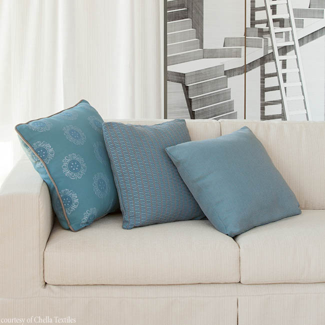 Sofa upholstered in a calming shade of alabaster