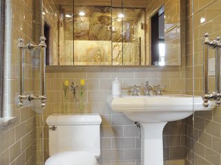 Space-saving pedestal sink