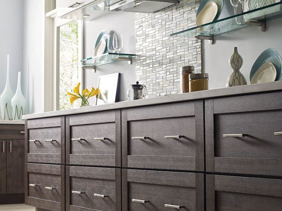 Cabinet pulls add texture to a kitchen