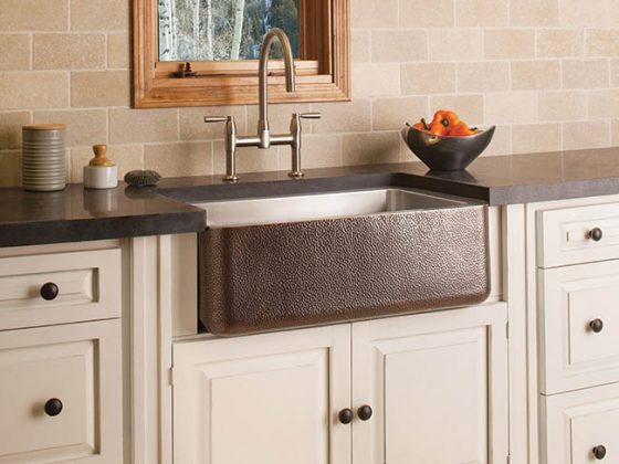 Farmhouse sink adds variety to a kitchen design