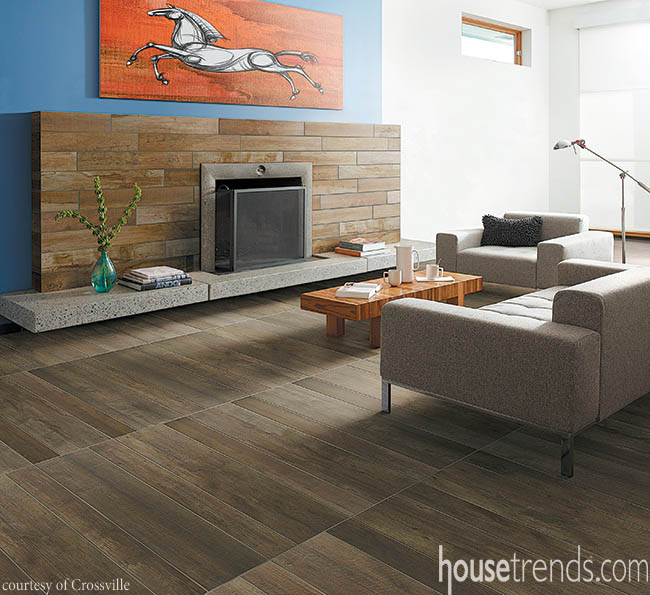 Popular floor tile patterns mimic hardwood