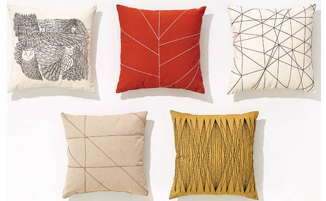 Pillows add texture to a sitting area