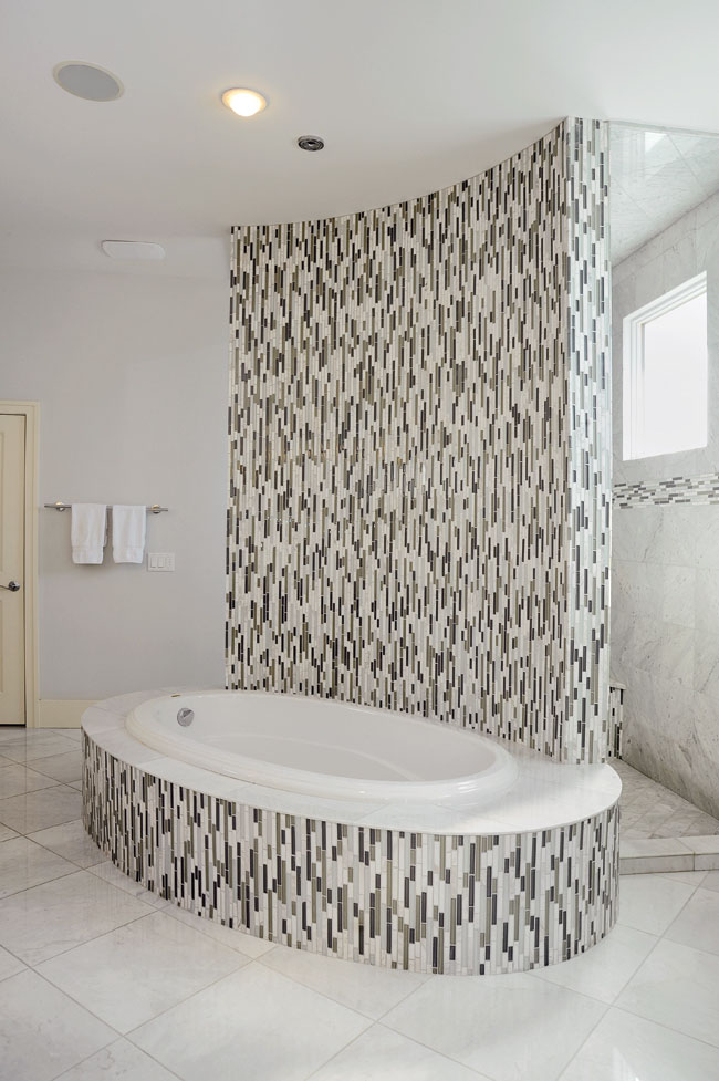 Tile adds a shock of color to a white space